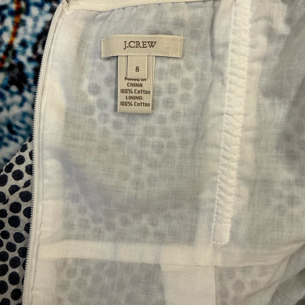 J. Crew Strapless Navy and White Dress Sz 8 - Picture 3 of 5